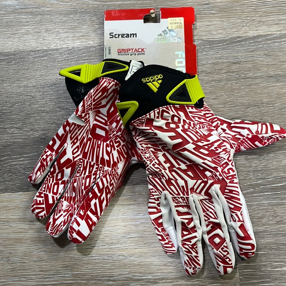 Adidas Scream White/Red new with tags mens football gloves size L